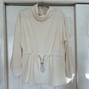 Te Verde Off-White Cowl Neck Pullover top